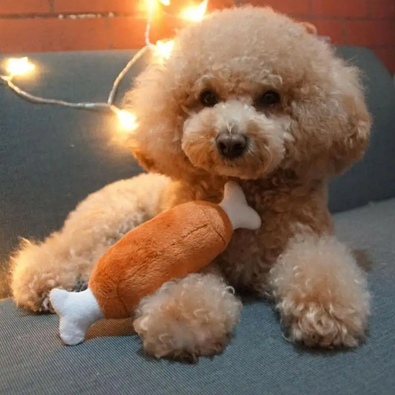 Patchwork Leg Garden Toy Chicken Outdoor Pet Dog Toys Chewing Cat dog Bone etc Squeaker Sound Cat Dog Shape Plush