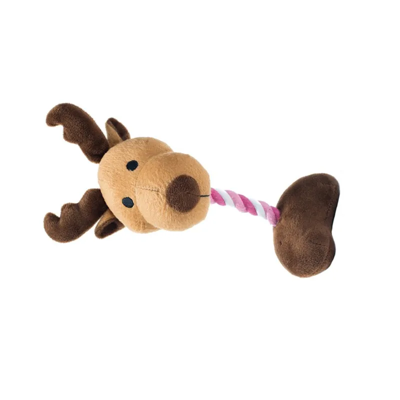 Интерактивный плюшевый питомец, Рождественская игрушка в виде лося, устойчивая к укусам, жевательная игрушка для собак, кошек, жевательная