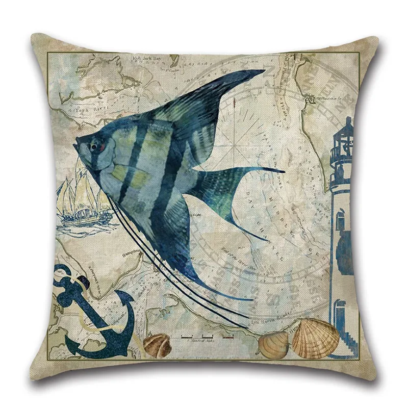 Oce180anYLV Housse de Coussin décorative Tortue de mer/Cheval/étoile de mer