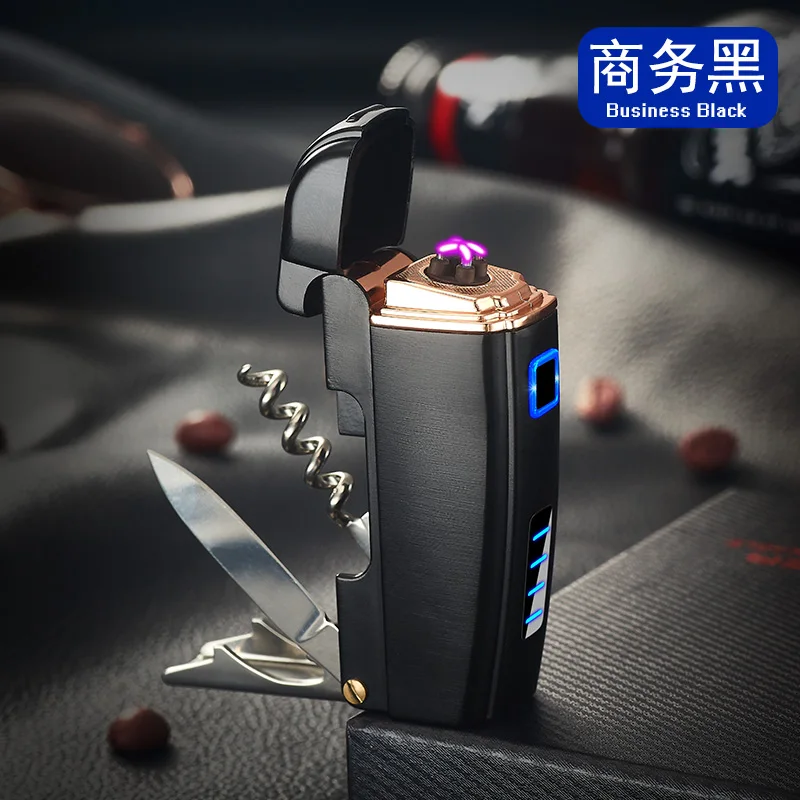 6 Креативная USB Зажигалка многофункциональная двойная для Плазменно-дуговой зажигалки металлические аксессуары для электрических сигарет гаджеты для мужчин - Цвет: 6