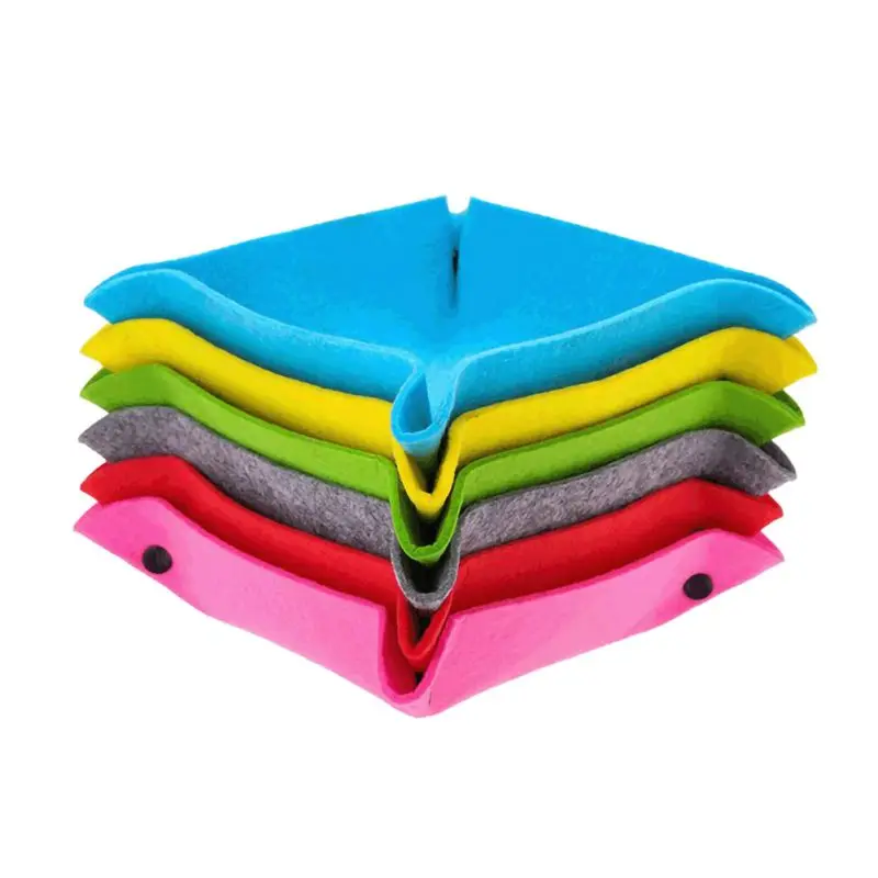 Random Color 6PCS Тканевый фетровый Настольный держатель для телефона, складной лоток для хранения стола, чехол для хранения ТВ пульта дистанционного управления для офиса, гостиной, журнального столика - Цвет: Random Color 6PCS