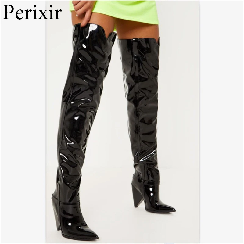 leather knee high walking boots