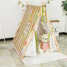 Детская супер большая палатка из цельного дерева в деревенском стиле, домашняя детская игровая игрушка, домашняя палатка для кемпинга, Детская Хлопковая индийская детская вигвама