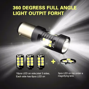 

Lamp LED Light Parts Car Accessories Auto P21W 1157 BAY15D 6000K 1000-1200LM