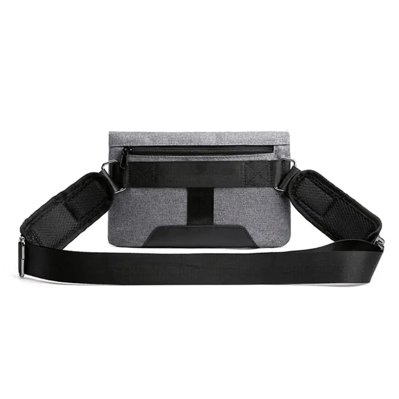Fashion Men Waist Fanny Pack USB Charging Port Belt Nylon Phone Pouch Male Casual Travel Shoulder Chest Bag Outdoor Bum Bag