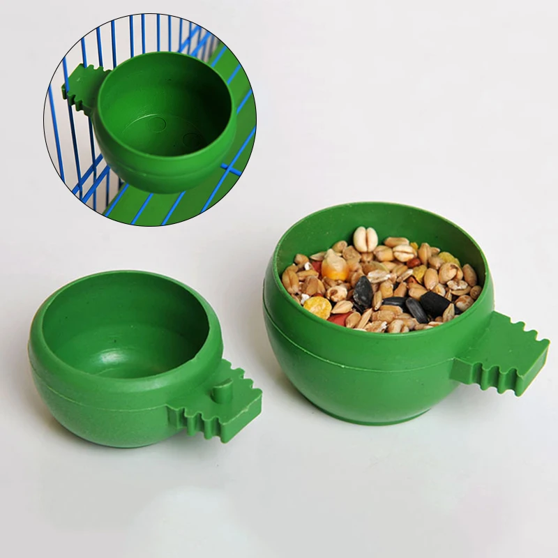 New Bird Parrot Pigeons Hamster Pet Cage Aviary Water Food Bowl Feeder Plastic Round Cup Hanging Drinking Feeding | Дом и сад