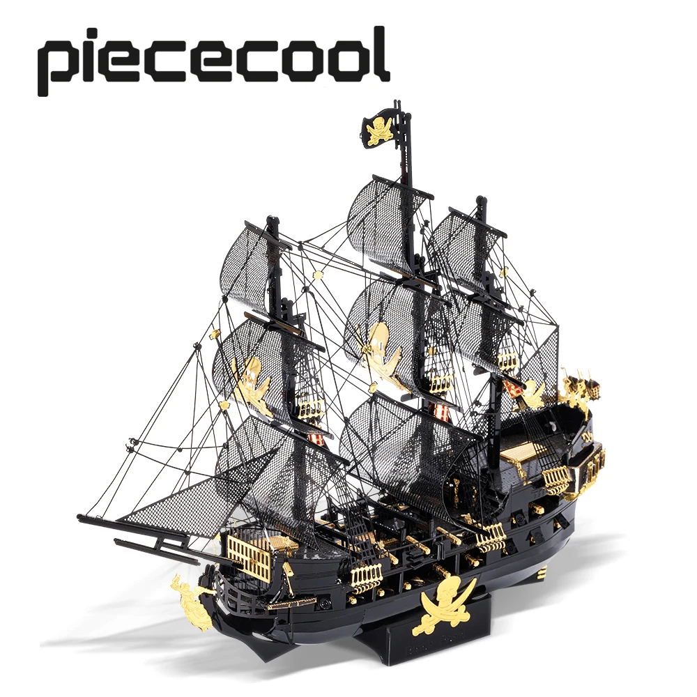 Piececool 3D Metal Puzzle Model Building Kits,Black Pearl DIY Assemble Jigsaw Toy ,Christmas Birthday Gifts for Adults piececool 3d metal puzzle model building kits battleship yamat battleship jigsaw toy christmas birthday gifts for adults