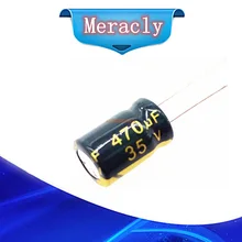 

10pcs/lot P82 Low ESR/Impedance high frequency 35v 470UF aluminum electrolytic capacitor size 8*12mm 470UF35V 20%