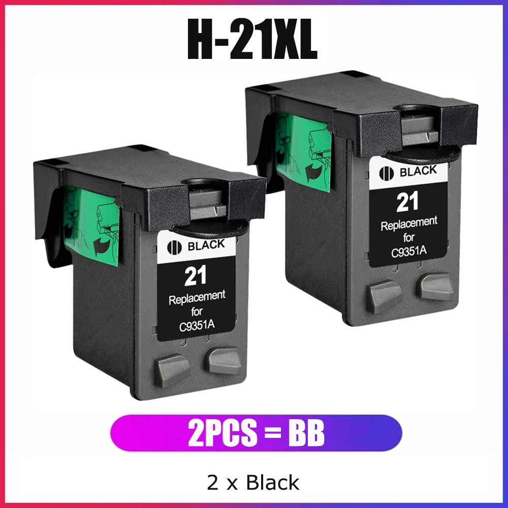 Yc Cartuccia D'Inchiostro 21 Xl 22 Xl Rigenerata Per Deskjet F310 F385 F388 F394 D1330 D1341 D1415 D1430 D1460 D1468 D1520 F2100 F375