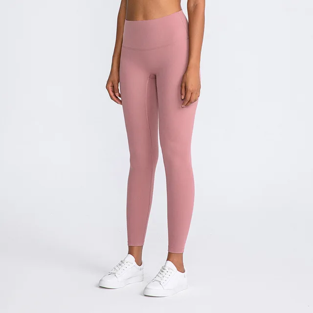Lulu Quality Leggings Sport Women Fintess Tight High Waist Yoga Pant Butter Soft Gym Clothe 100%squat Proof Compression Athletic Mocha powder