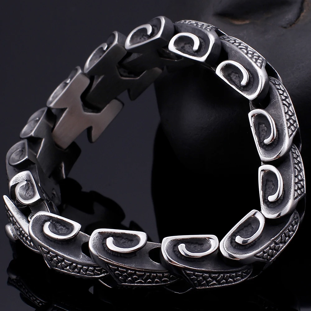 Хип-хоп браслет-цепочка с килем, мужские винтажные браслеты дружбы толщиной 16 мм из нержавеющей стали для мужчин, массивные ювелирные изделия, Прямая поставка