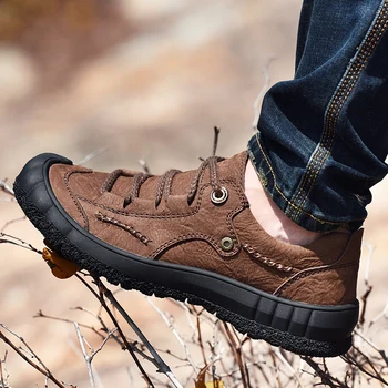 

Men Casual Shoes High Quality Outdoor Men Shoes Genuine Leather Big Size Zapatos Footwear Breathable Comfortable Leisure Shoes