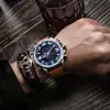 SWAVES Leather Watch Men Military Dual Display Fashion LCD Relojes Para Hombre Waterproof Unique Luxury Alarm Clock Mens Watches ► Photo 2/6