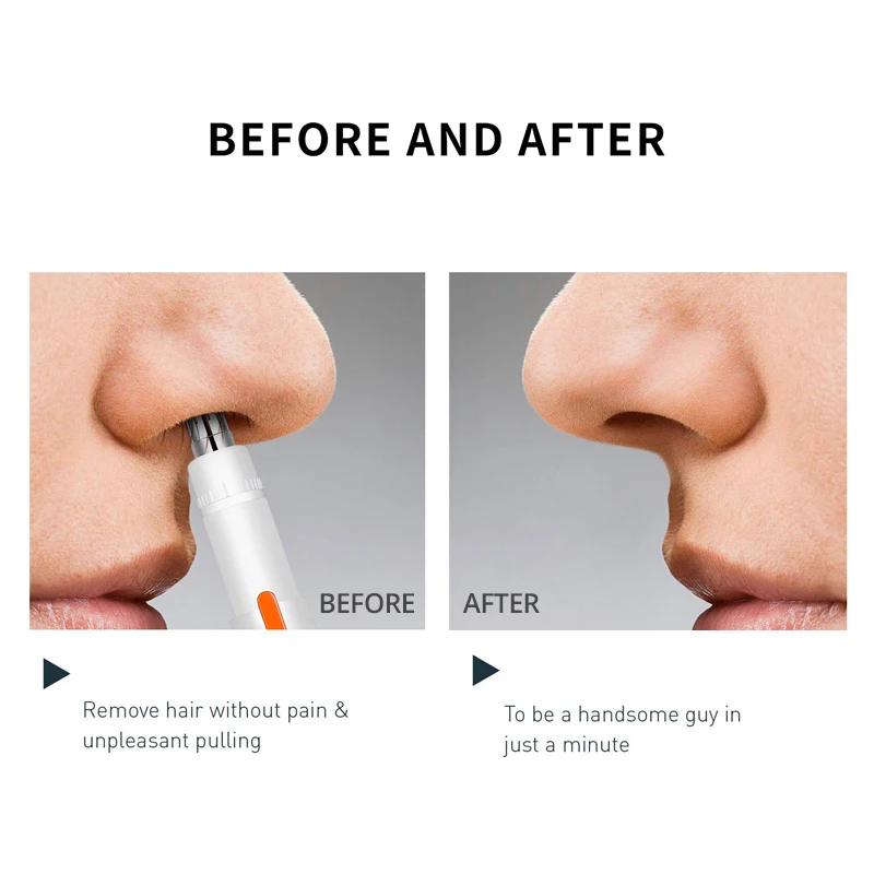 Nose Trimmer Mini Epilator for Nose & Ear Hair with USB Fast Charging Painless Dual-Edge Mute Motor Portable Electric Trimmer 5