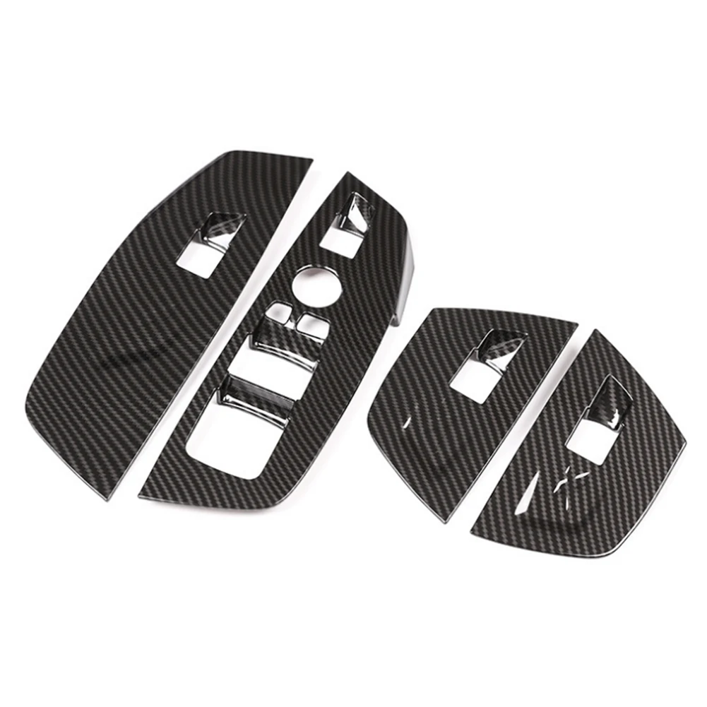 For BMW X3 X4 G01 G02-Inner Door Window Switch Carbon Fiber Look Trim Cover LHD
