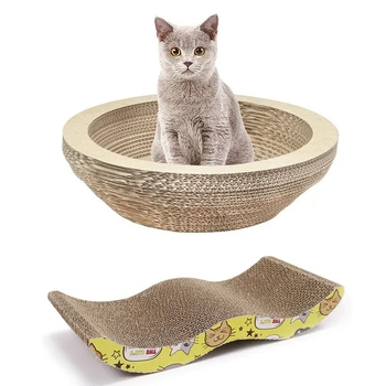 

Practical Pet Cat Kitten Scratch Scratcher Pad Seize Catch Board Mat Catnip Bed M Shape & Cat Scratching Lounge Board Large