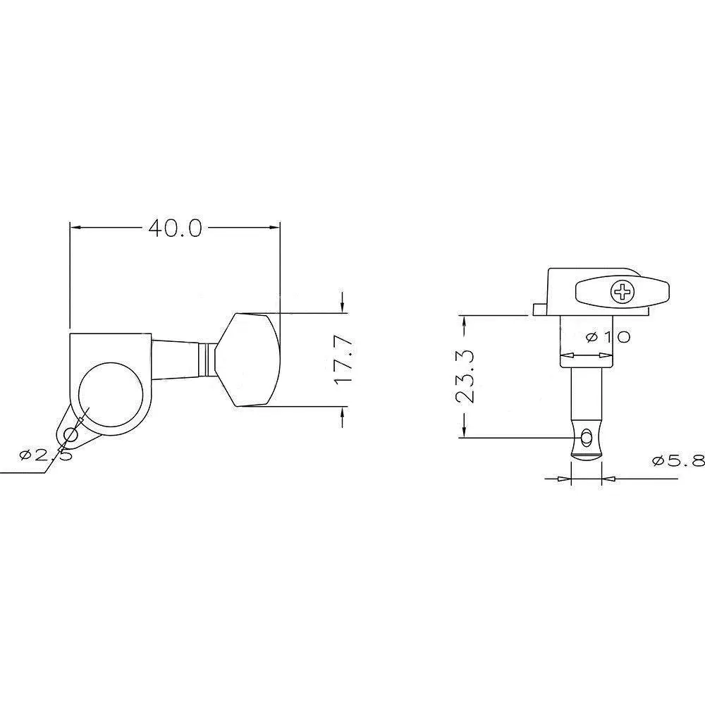 Гитарные тюнинговые Колки для настройки Peg хром 3L& 3R для электрических деталей герметичные тюнеры ключи машинные головки встроенный правосторонний тюнер