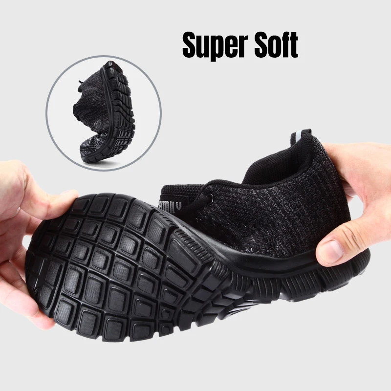 Men's Work Safety Shoes for protection against accidents and fire Lightweight Breathable Anti-smashing Protective Footwear
