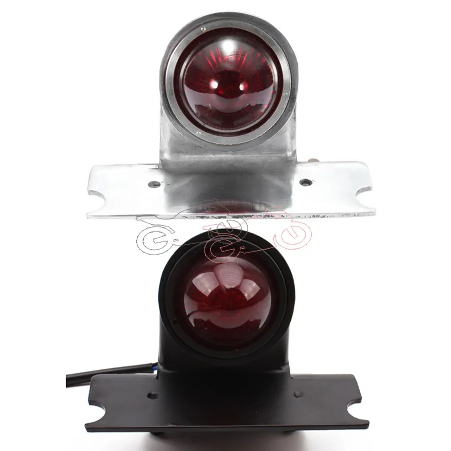 Black/Chrome Motorcycle Bullet Vintage Sparto Style Retro 12V Brake Stop Tail Light For Harley Bobber Chopper Cafe Racer Custom