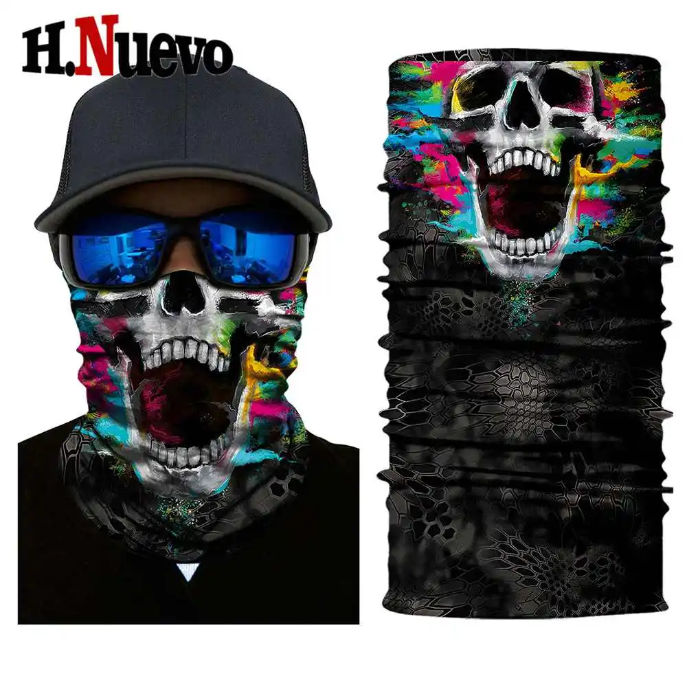 HR040680 Балаклава маска для лица Мотоцикл призрак тактическая Durag Лыжная велосипедная тушь мотоциклетный шарф маска череп маски бандана мотор - Цвет: HR040680