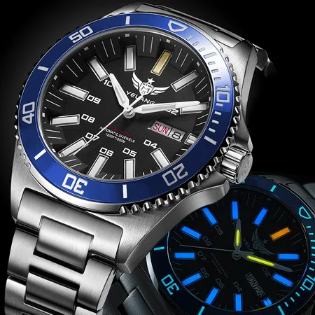 watch men p2 T100 tritium wrist watch,dive watches men Yelang automatic meachnical wristwatch waterproof man sport relogio masculin V1028 - Цвет: watch men p2