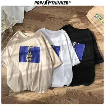 

Privathinker Carton Printed Summer Tshirts Woman 2020 Streetwear Oversize Girls T-Shirt Korean Loose Funny Female 3XL Tee