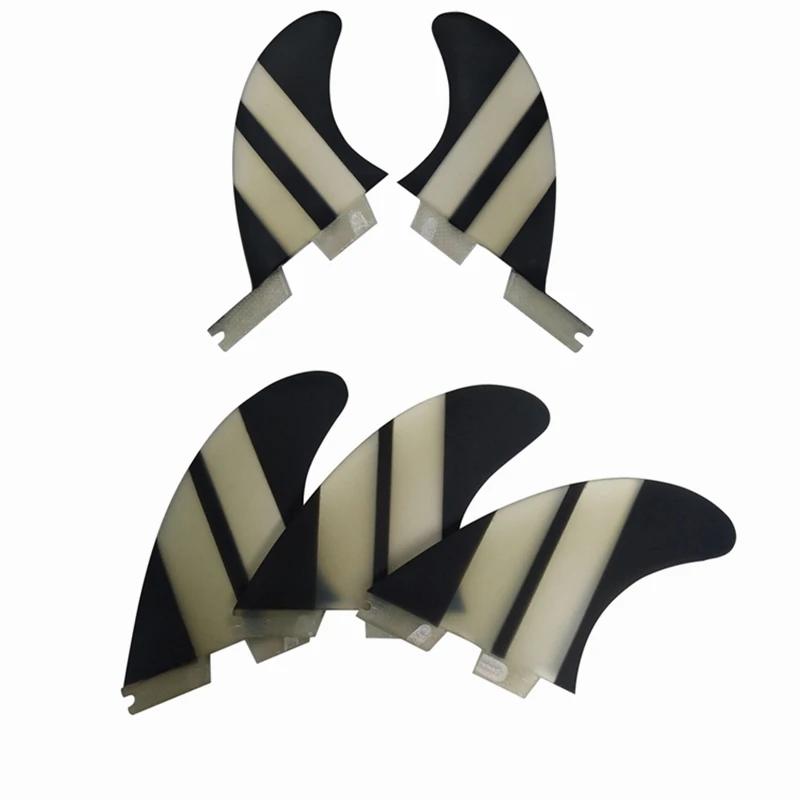 Surfboard FCS2 G5+GL fins Clear/Red color Surf Fibreglass fin Tri-quad fin set in Surfing - Цвет: Прозрачный
