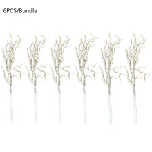 1 Набор венков, свадебные украшения, вечерние украшения, рождественские украшения, белая трава, Снежная сосновая ветка, искусственные цветы