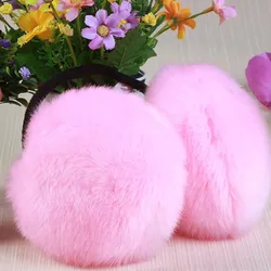 Winter Plush Earmuffs Adult Rabbit Faux Fur Earmuffs Keep Warm Earmuffs Ear Cover Women Girls Outdoor Driving Ear Protection