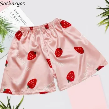 

Sleep Bottoms Women Printed Loose Fashion Lovely Korean Style Casual Womens Pajama Shorts Chic Sweet Home Sleepwear Breathable