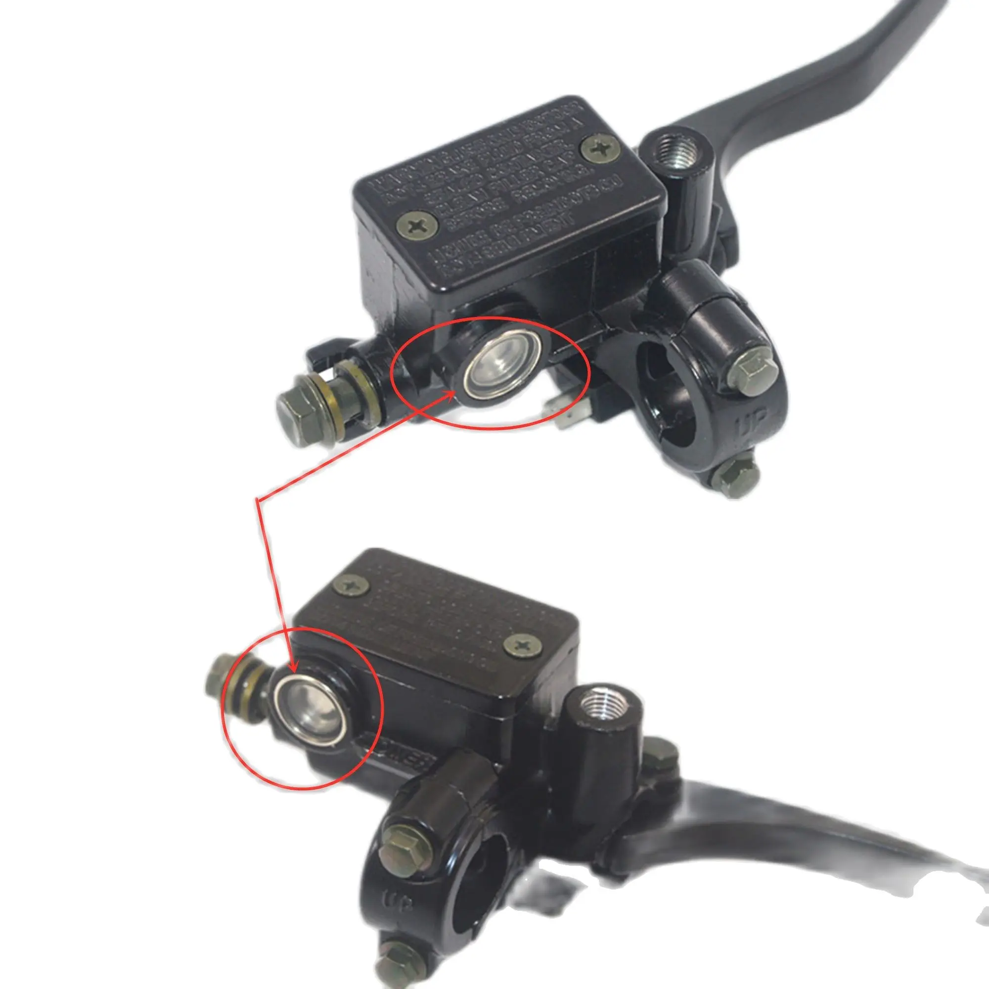 Motorcycle Clutch Brake Hydraulic Master Cylinder Observation Port Oil Window Pit Dirt Bike Oil Level Mirror