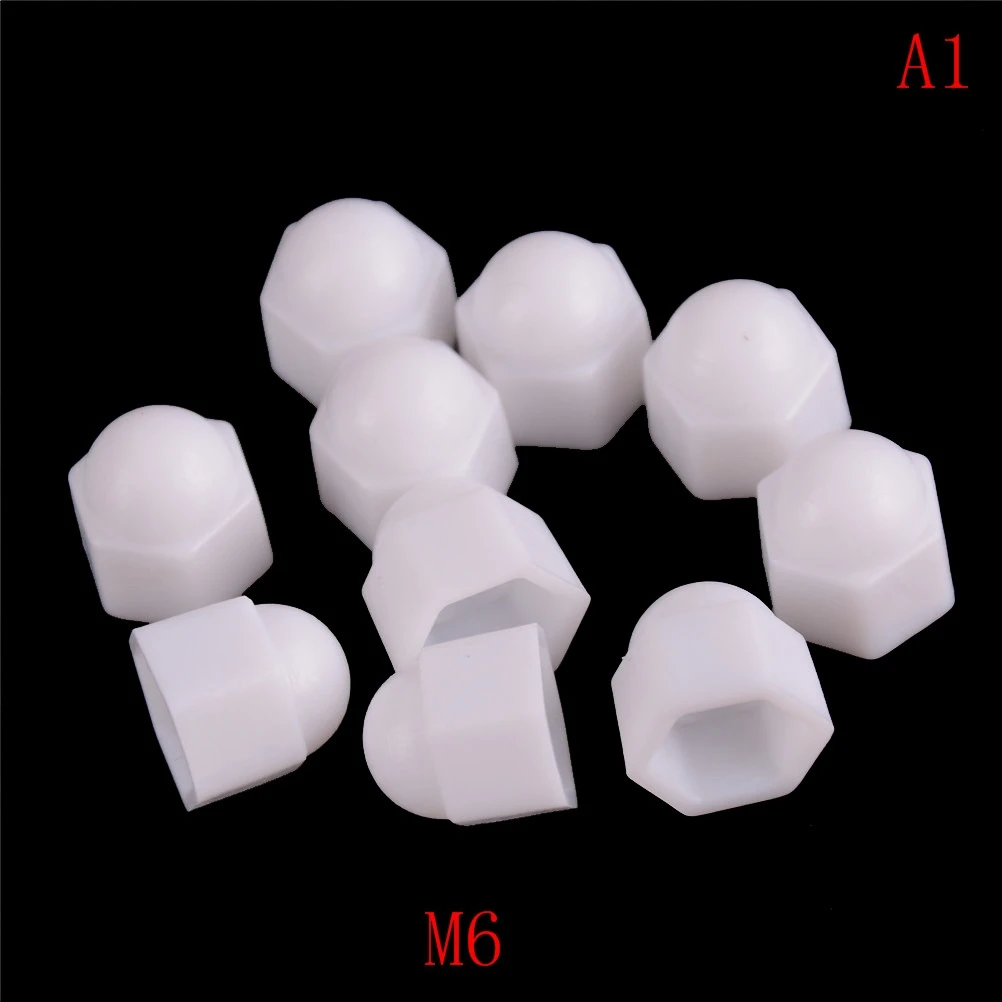 M6 M8 M10 M12 White Dome Bolt Nut Protection Caps Cover Hex Hexagon