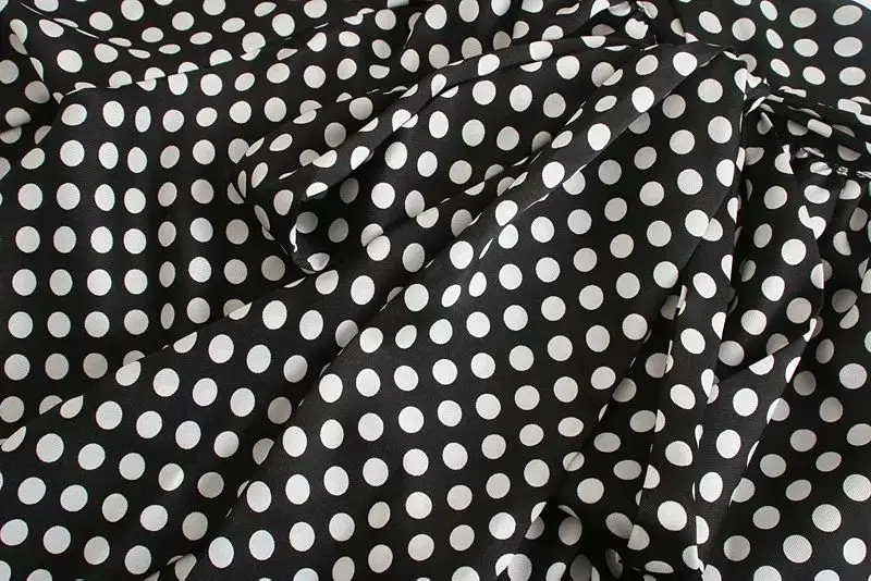 2020 New Women Dress Polka Dot High neck Bow Long Sleeves Short Dress Elegant Femme Robe Ropa Mujer Vestidos