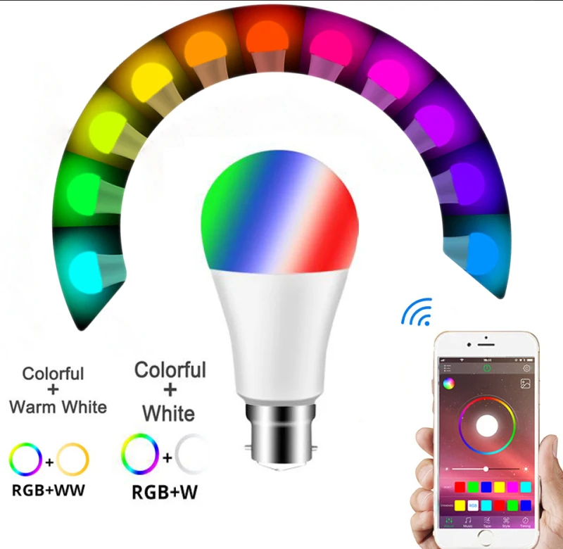 15 Вт умный светильник лампочка LED RGB с регулируемой яркостью домашний Управление