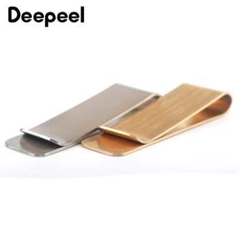 

2pcs Deepeel 15*50mm Stainless Steel Brass Brushed Metal Money Clip Buckle for Wallet Purse Holder Spring Clip Buckle Fit Gift