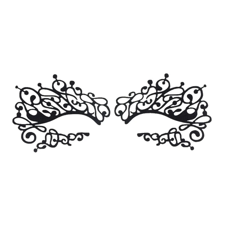 01 Eye Ornament Halloween Makeup Art Hollow Paper-cut Lace Eye Sticker Decorations Fit For Festival Party Makeup Face Stickers - Цвет: 01