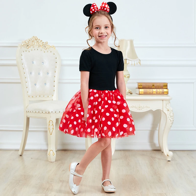 Kids Ballet Show Dress Princess Party Costume Infant Clothing Polka Dot Baby Clothes Birthday Girls tutu Dress with Headband Girls Dress Princess Costume Children Dance Suit