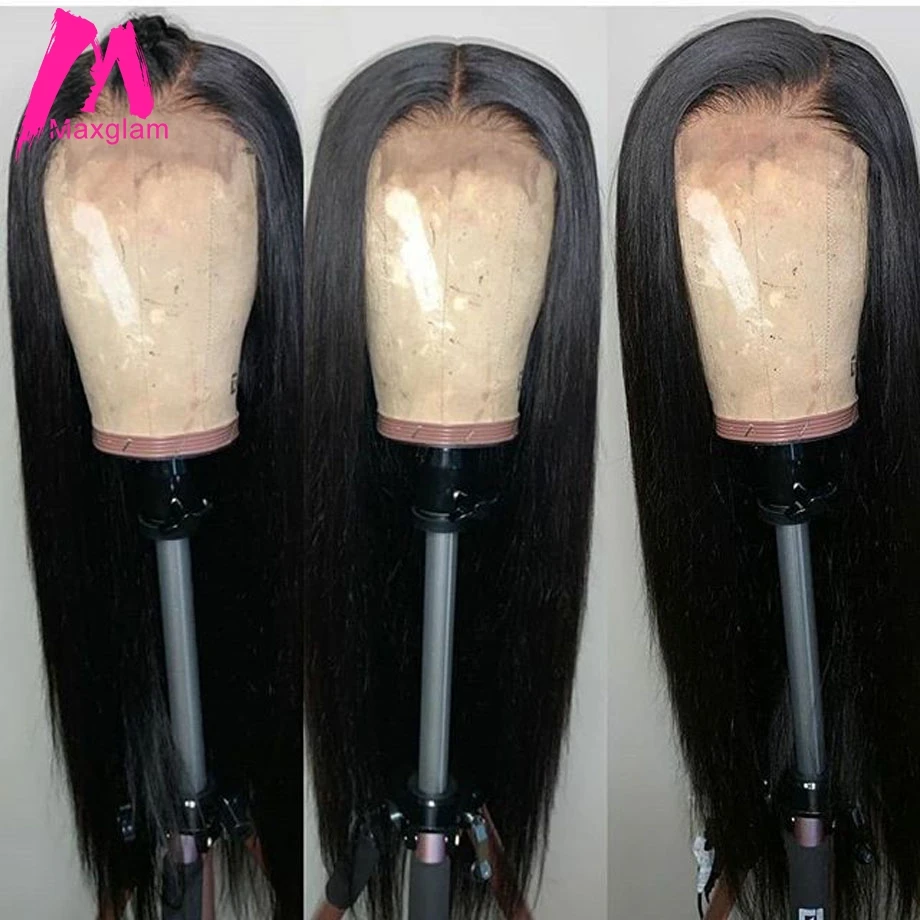 4x4 de cierre de encaje peluca recto 28 30 pulgadas frente pelucas de cabello humano Pre arrancado corto brasileño negro las mujeres Frontal Remy