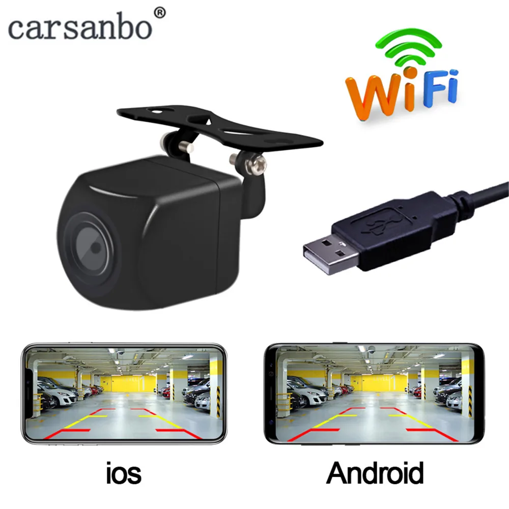 

WIFI Wireless Car Rear View Camera and Front view camera 720P HD Reverse Parking Back up Camera Night Vision for IOS and Android