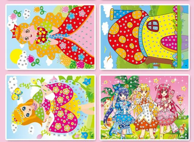 10 Sztuk Nowa Naklejka Z Krysztalkami Craft Diy Dla Dzieci Diament Malarstwo Przedszkole Edukacyjne Mozaika Do Wyklejenia Rzemioslo Puzzle Zabawki Prezent Tanie I Dobre Opinie