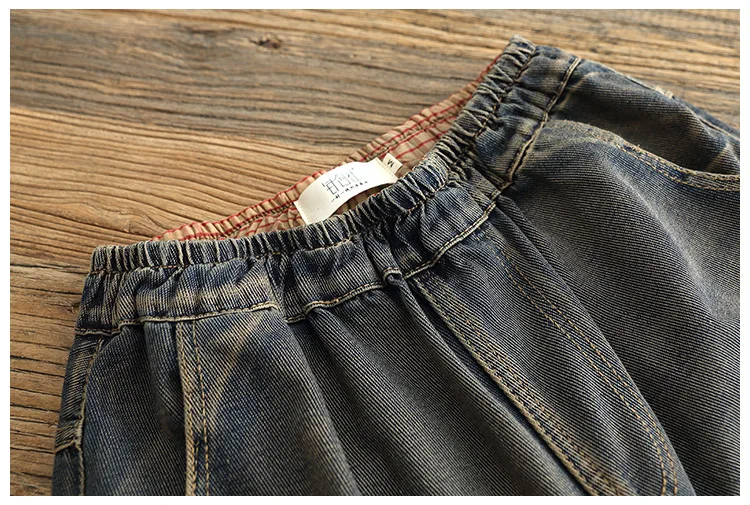 Женские джинсы-шаровары, свободные винтажные джинсы, брюки в цветную полоску, пэчворк, художественные джинсовые штаны, Femme