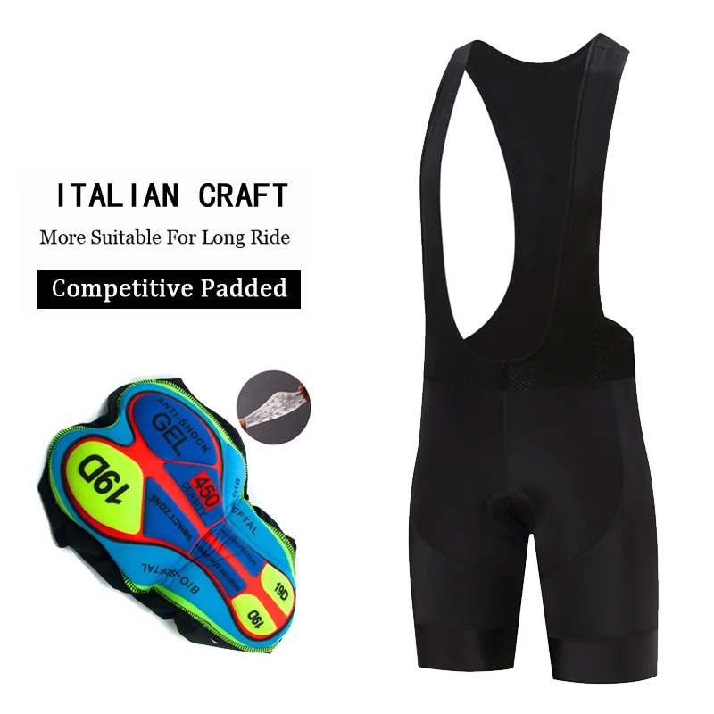 Cycling Bib Shorts Whole Black Bicycle Bib Shorts Summer Men Outdoor Wear 19D Coolmax Gel Padded Riding Bib Shorts