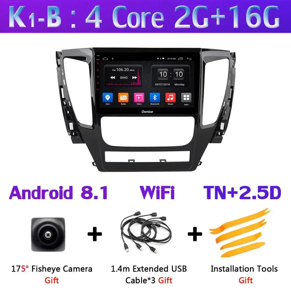360 ° панорамный Камера Android 9,0 8Core 4G+ 64G DSP CarPlay плеер для Mitsubishi Pajero Montero Sport gps - Цвет: K1-B