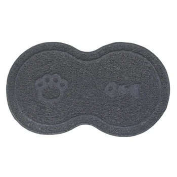 

Pet Dog Puppy Cat Feeding Mat Pad Cute PVC Bed Dish Bowl Food Water Feed Place Mat Wipe Clean Pet Supplies(Gray)