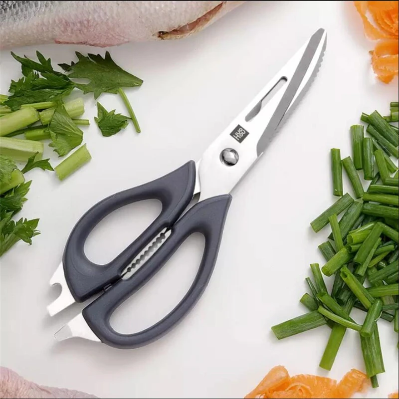 Белый Xiaomi HuoHou Многофункциональные кухонные ножницы, съемные ножницы, Щелкунчик для бутылок, нож для косточек, инструмент для Кука, ножницы - Цвет: Белый