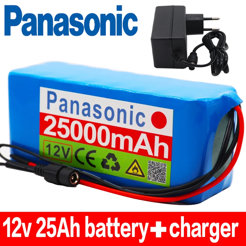 

18650 12v Battery pack Large capacity 12v 25ah 18650 lithium battery protection board 12v 25000mAh for inverter miner + Charger