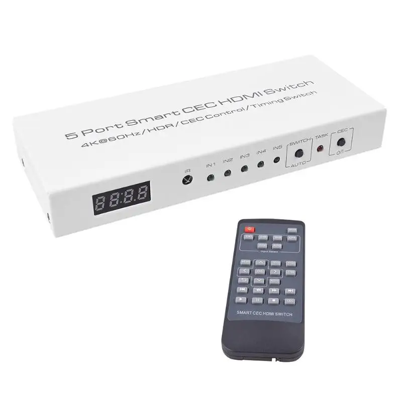 ALLOYSEED 5x1 Переключатель HDMI 5 вход 1 выход 5 порт 4K HDR HDMI Переключатель Селектор сплиттер адаптер для PS3 PS4 Xbox tv Box