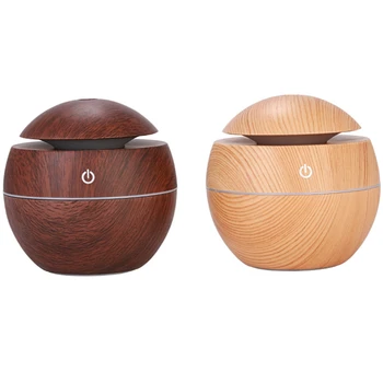 

Usb Wood Grain Essential Oil Diffuser 130Ml Ultrasonic Humidifier Household Aroma Diffuser Aromatherapy Mist Maker with Led