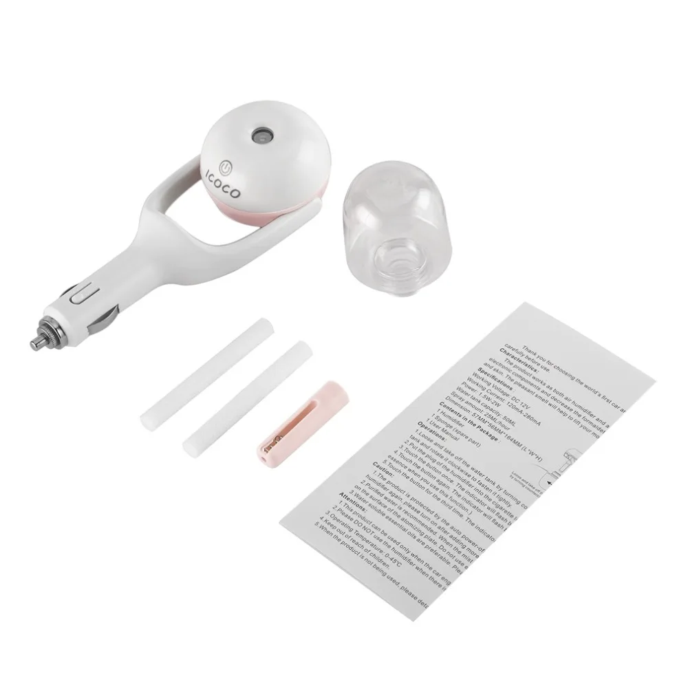 ICOCO Mini Car Aromatherapy Humidifier Car Charger Fresh Purification Function
