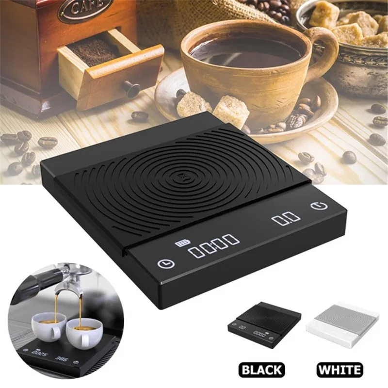 Timemore-báscula de café básica negra, balanza digital inteligente para café por goteo electrónico con Timer2kg